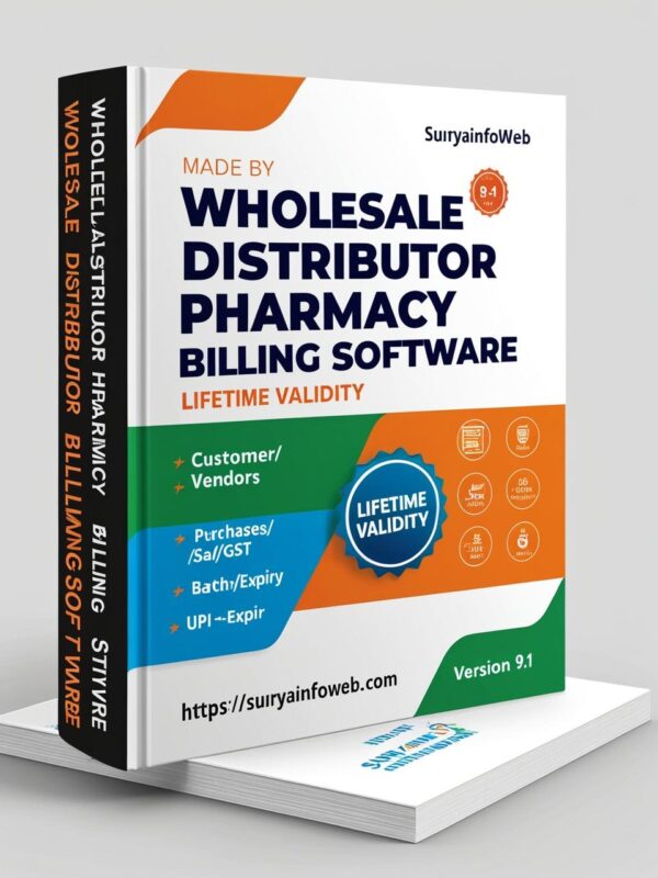 Wholesale Distributor Pharmacy Billing Software(Lifetime)